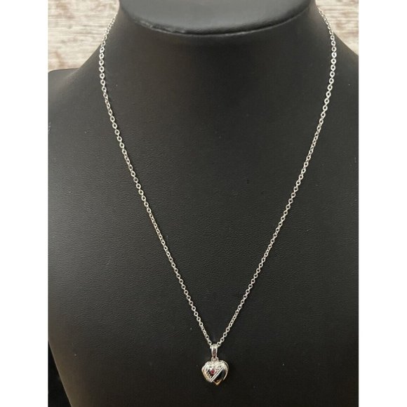 Remington Jewelry Necklace Lady Remington Silvertone Heart Locket